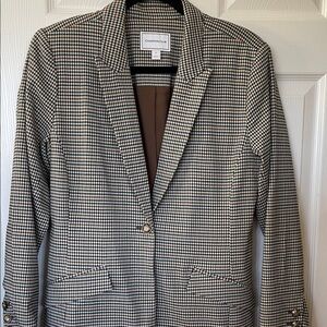 Charter Club Brown and Green Checkered Blazer